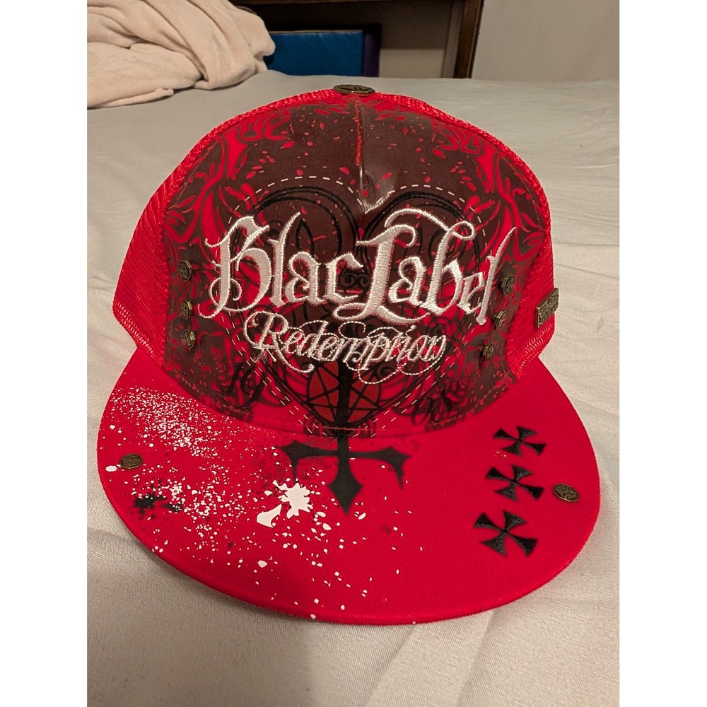 Blac Label Redemption Trucker Hat Red Mesh Snapback Hat BL001-TRUCK-18 NEW